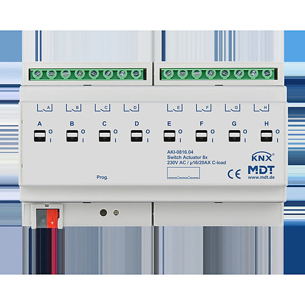 MDT technologies Schaltaktor 8-fach 8TE REG, 16/20A, 230VAC AKI-0816.04